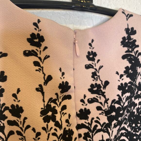 Luxe by Carmen Marc Valvo Midi Fit & Flare Dress Sz 4 Pink Black - Picture 6 of 16